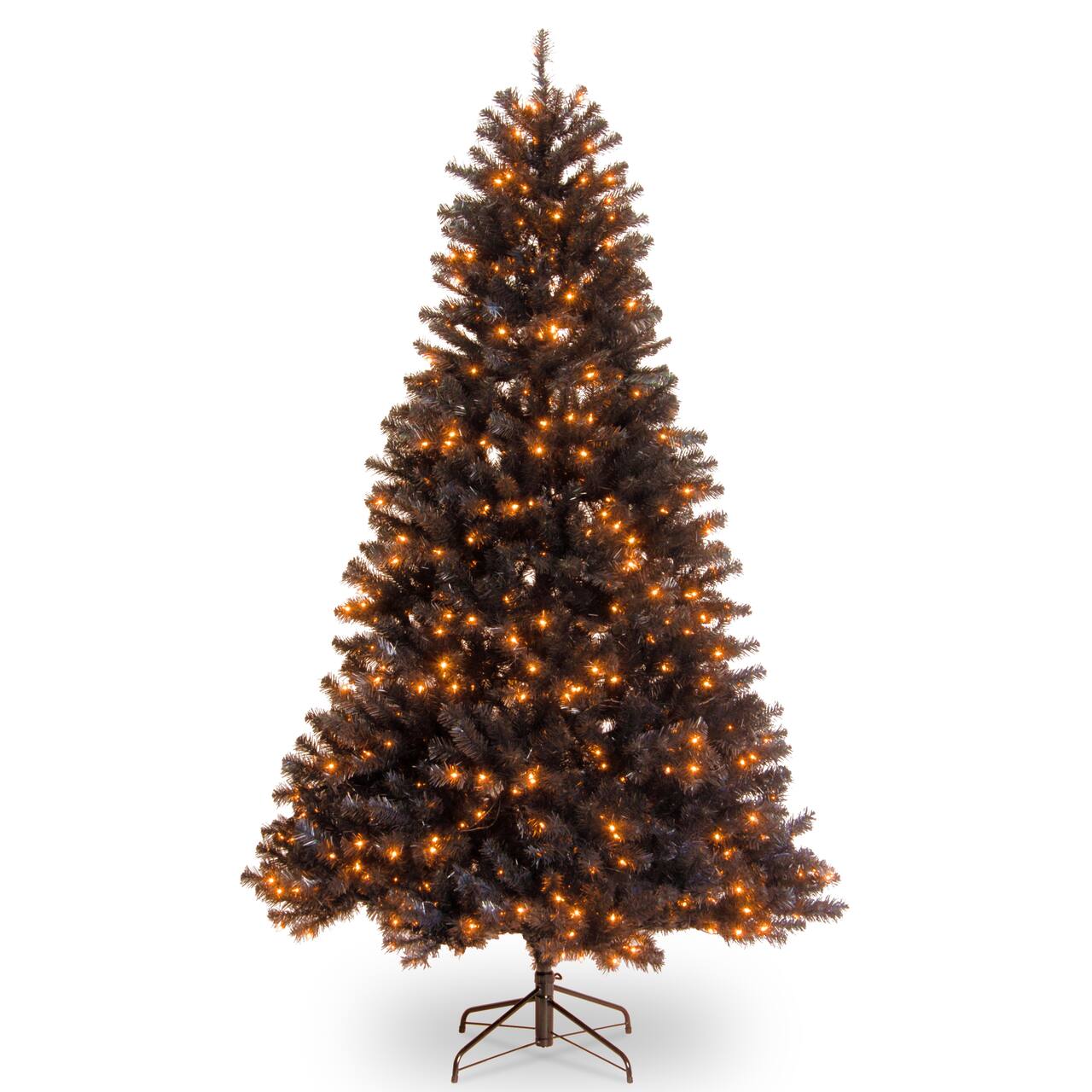 6.5 ft. North Valley&#xAE; Black Spruce Artificial Christmas Tree, Orange Lights